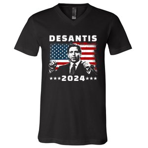 Ron DeSantis For President 2024 Election Proud Republican V-Neck T-Shirt