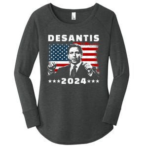 Ron DeSantis For President 2024 Election Proud Republican Women's Perfect Tri Tunic Long Sleeve Shirt