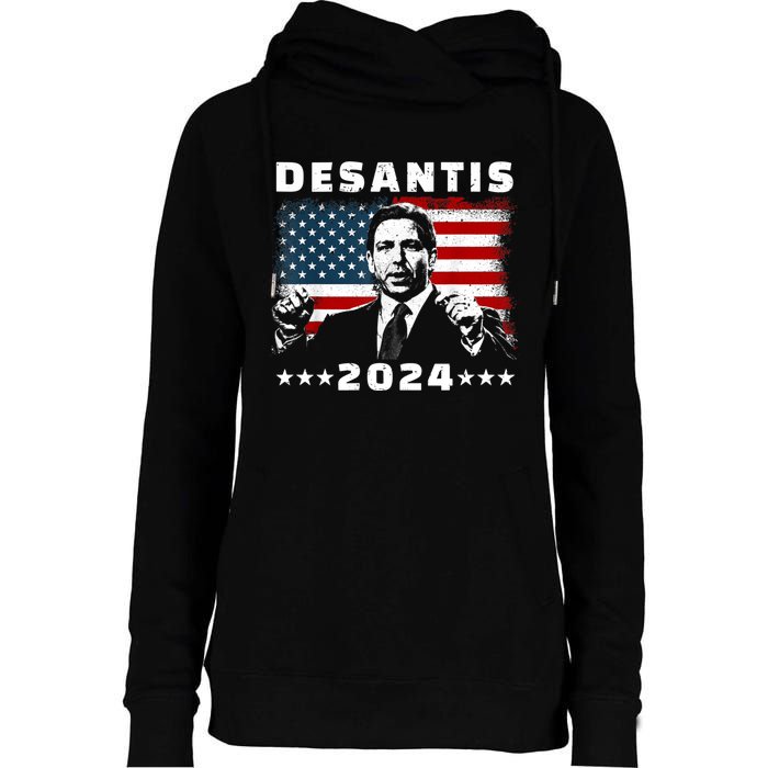 Ron DeSantis For President 2024 Election Proud Republican Womens Funnel Neck Pullover Hood