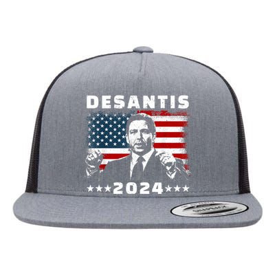 Ron DeSantis For President 2024 Election Proud Republican Flat Bill Trucker Hat