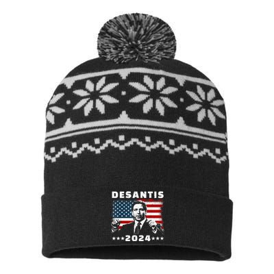 Ron DeSantis For President 2024 Election Proud Republican USA-Made Snowflake Beanie