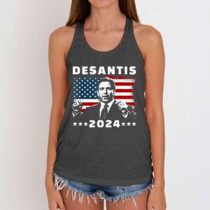 Ron DeSantis For President 2024 Election Proud Republican Women's Knotted Racerback Tank