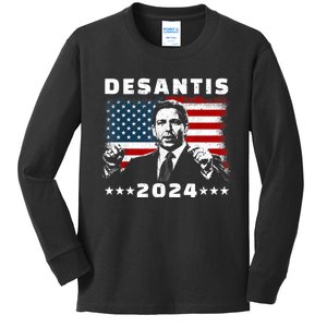 Ron DeSantis For President 2024 Election Proud Republican Kids Long Sleeve Shirt