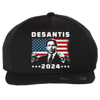 Ron DeSantis For President 2024 Election Proud Republican Wool Snapback Cap