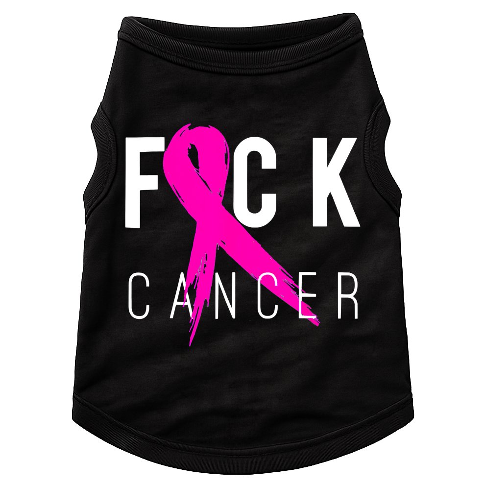 Retro Distressed Fuck Cancer Breast Cancer Awareness Doggie Tank