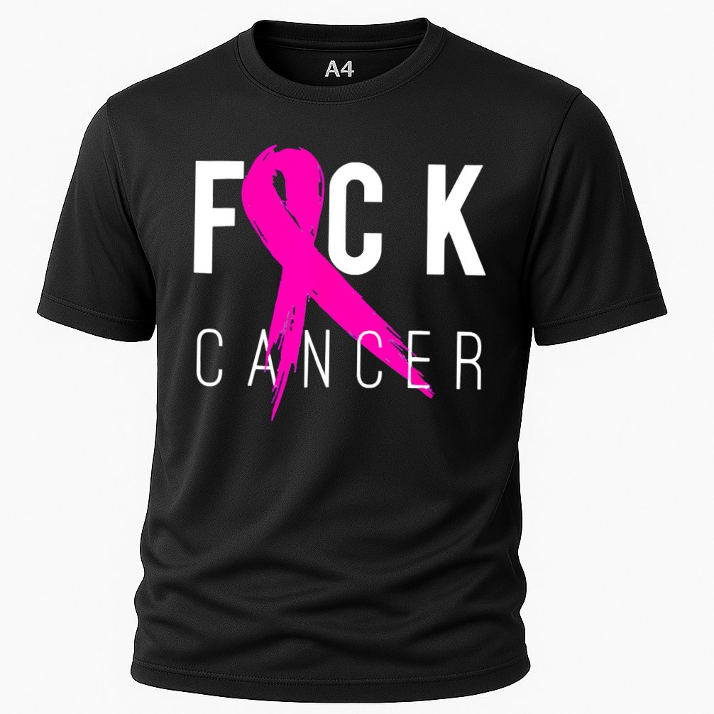 Retro Distressed Fuck Cancer Breast Cancer Awareness Cooling Performance Crew T-Shirt