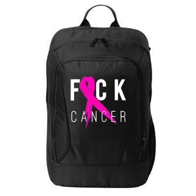 Retro Distressed Fuck Cancer Breast Cancer Awareness City Backpack