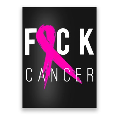 Retro Distressed Fuck Cancer Breast Cancer Awareness Poster