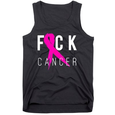 Retro Distressed Fuck Cancer Breast Cancer Awareness Tank Top