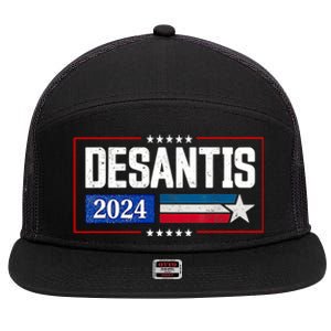 Ron DeSantis For President 2024 Election Proud Republican 7 Panel Mesh Trucker Snapback Hat