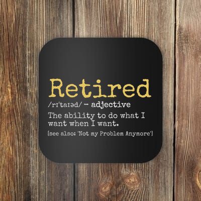 Retired Definition Funny Retirement Gag Coaster
