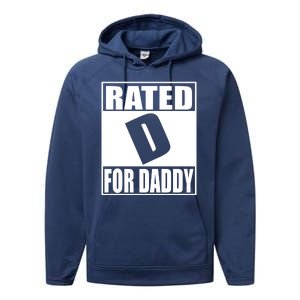 Rated D For Daddy Funny Gift For Dad Father's Day Performance Fleece Hoodie