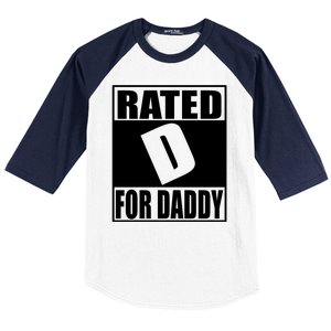 Rated D For Daddy Funny Gift For Dad Father's Day Baseball Sleeve Shirt