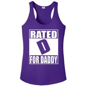 Rated D For Daddy Funny Gift For Dad Father's Day Ladies PosiCharge Competitor Racerback Tank