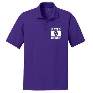 Rated D For Daddy Funny Gift For Dad Father's Day PosiCharge RacerMesh Polo