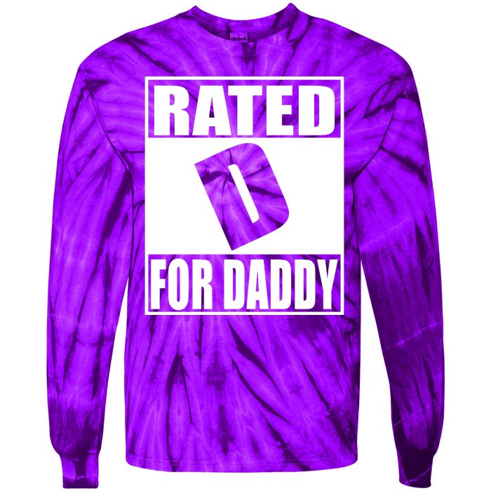 Rated D For Daddy Funny Gift For Dad Father's Day Tie-Dye Long Sleeve Shirt