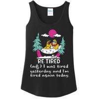 Retired Definition Funny Summer Vacation Bigfoot In Hammock Ladies Essential Tank