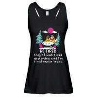 Retired Definition Funny Summer Vacation Bigfoot In Hammock Ladies Essential Flowy Tank