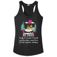 Retired Definition Funny Summer Vacation Bigfoot In Hammock Ladies PosiCharge Competitor Racerback Tank