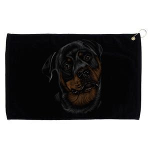 Rottweiler Dog Face Portrait Painting Dog Lover Rottweiler Meaningful Gift Grommeted Golf Towel