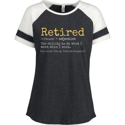 Retired Definition Funny Retirement Gag Enza Ladies Jersey Colorblock Tee