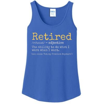 Retired Definition Funny Retirement Gag Ladies Essential Tank