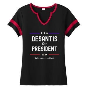 Ron Desantis For President 2024 Ladies Halftime Notch Neck Tee