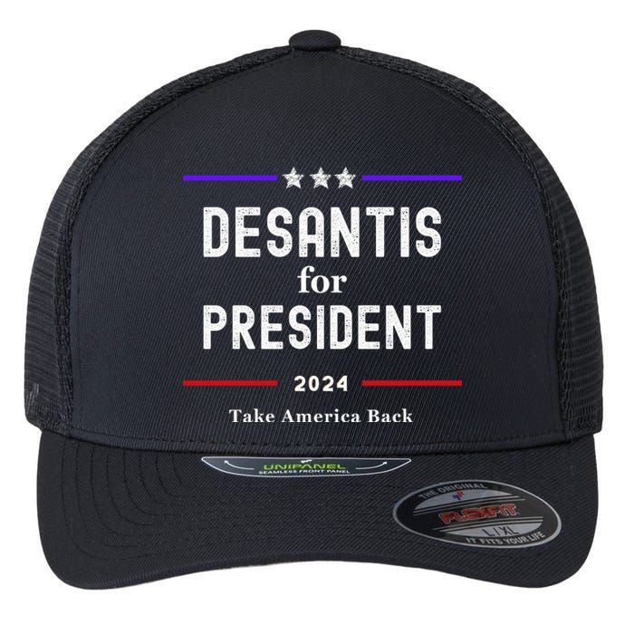 Ron Desantis For President 2024 Flexfit Unipanel Trucker Cap