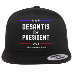 Ron Desantis For President 2024 Flat Bill Trucker Hat