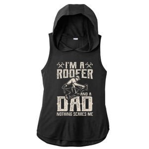 Roofer Dad Funny Roofing Novelty Ladies PosiCharge Tri-Blend Wicking Draft Hoodie Tank