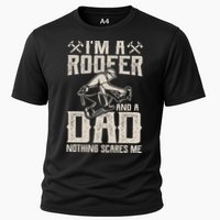 Roofer Dad Funny Roofing Novelty Cooling Performance Crew T-Shirt