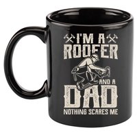 Roofer Dad Funny Roofing Novelty 11oz C Handle Ceramic Mug