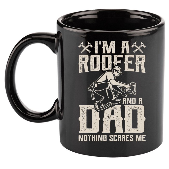 Roofer Dad Funny Roofing Novelty 11oz C Handle Ceramic Mug