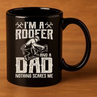 Roofer Dad Funny Roofing Novelty 11oz C Handle Ceramic Mug