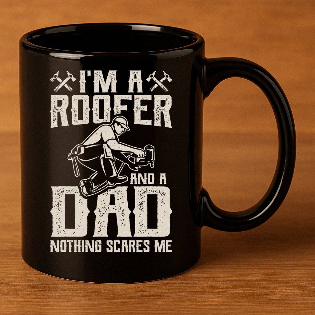 Roofer Dad Funny Roofing Novelty 11oz C Handle Ceramic Mug