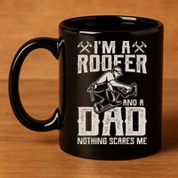 Roofer Dad Funny Roofing Novelty 11oz C Handle Ceramic Mug