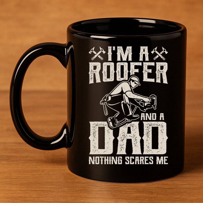Roofer Dad Funny Roofing Novelty 11oz C Handle Ceramic Mug
