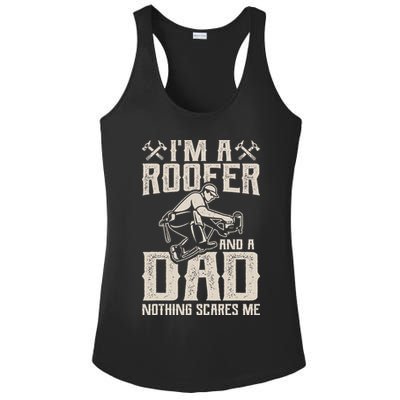 Roofer Dad Funny Roofing Novelty Ladies PosiCharge Competitor Racerback Tank