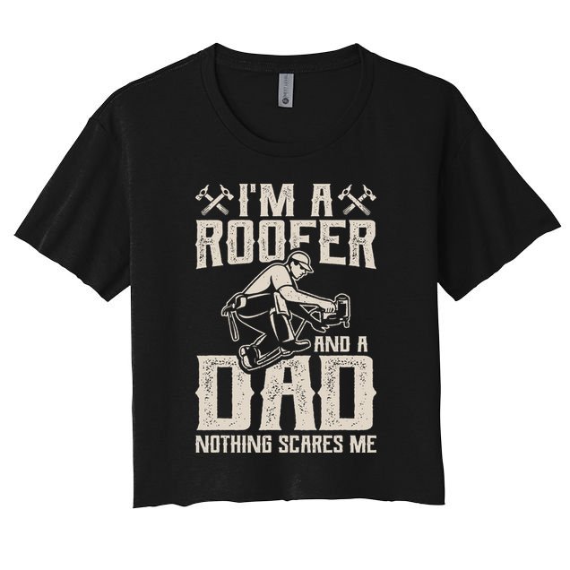 Roofer Dad Funny Roofing Novelty Crop Top