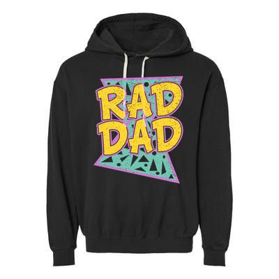 Rad Dad Fathers Day Gift For Daddy Garment-Dyed Fleece Hoodie