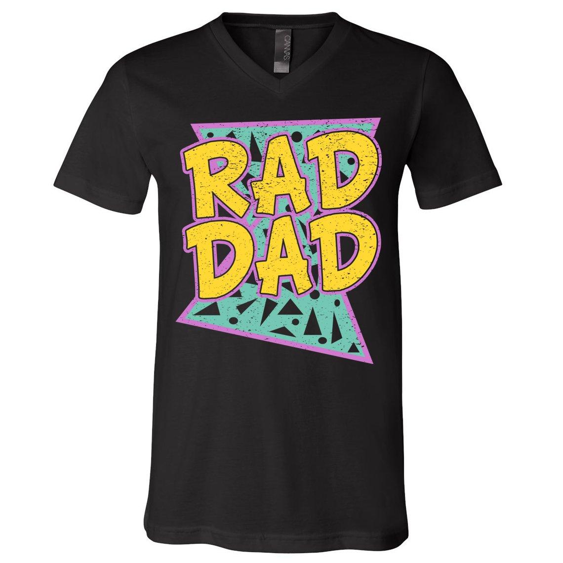 Rad Dad Fathers Day Gift For Daddy V-Neck T-Shirt