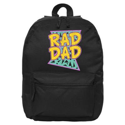 Rad Dad Fathers Day Gift For Daddy 16 in Basic Backpack