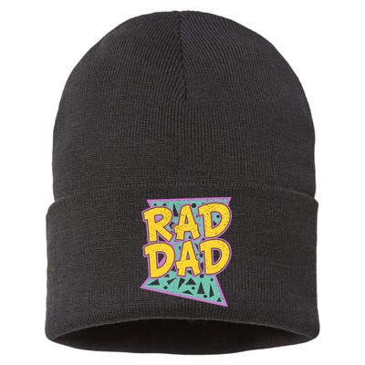 Rad Dad Fathers Day Gift For Daddy Sustainable Knit Beanie