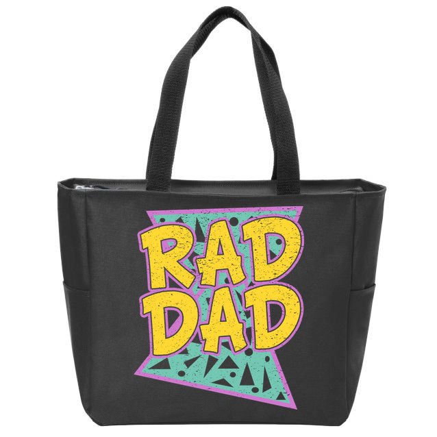 Rad Dad Fathers Day Gift For Daddy Zip Tote Bag