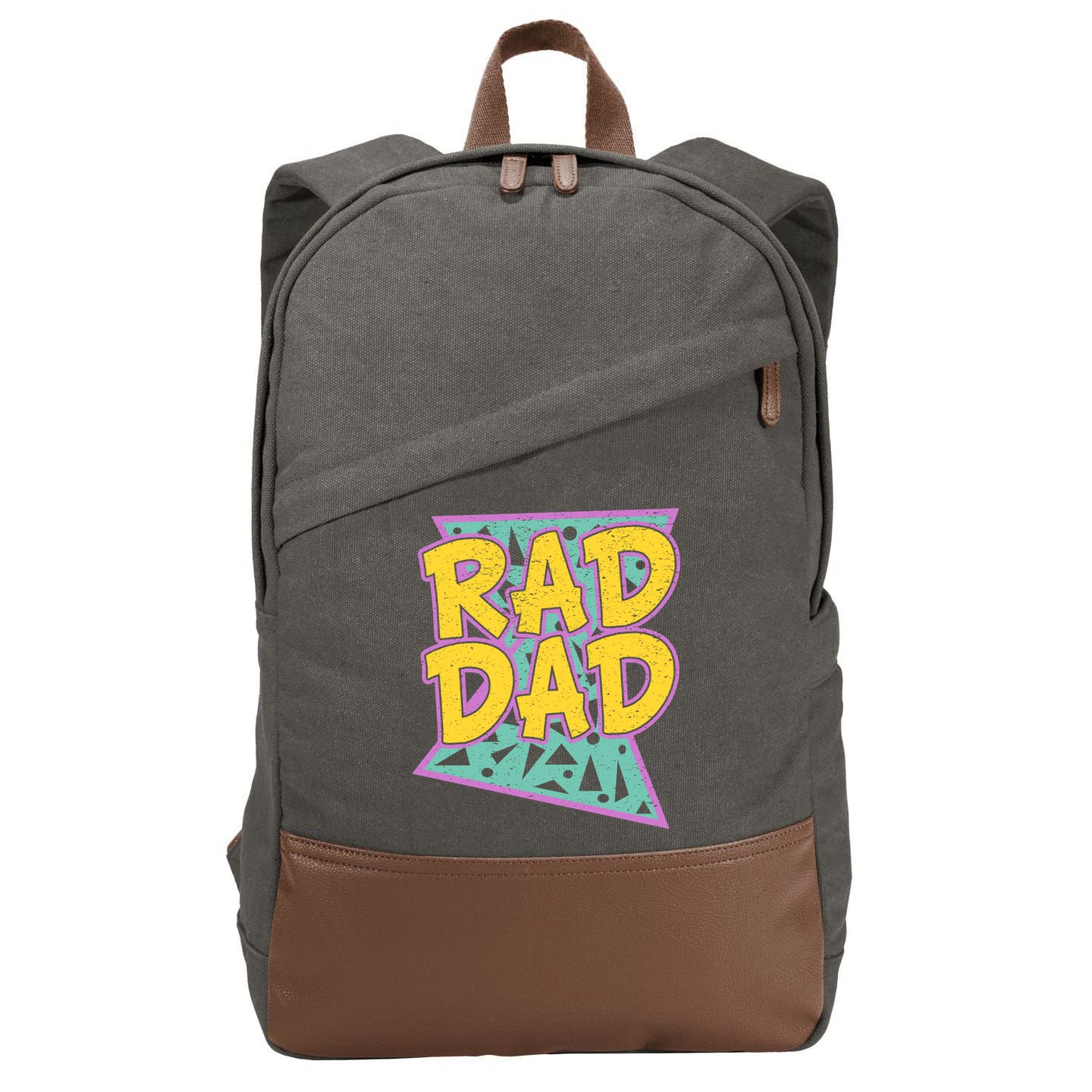 Rad Dad Fathers Day Gift For Daddy Cotton Canvas Backpack