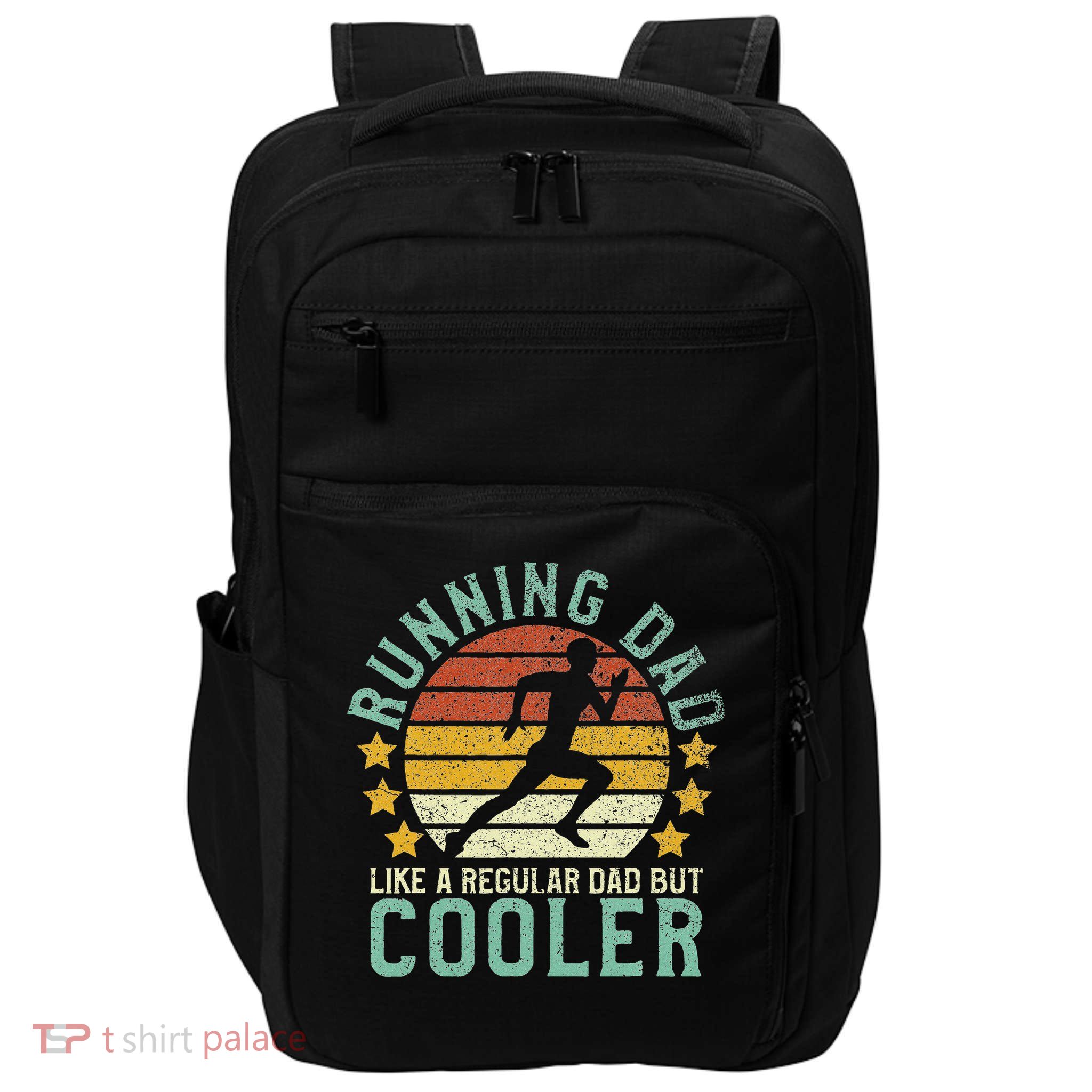 Running Dad Funny Marathon Runner Father's Day Gift Impact Tech Backpack