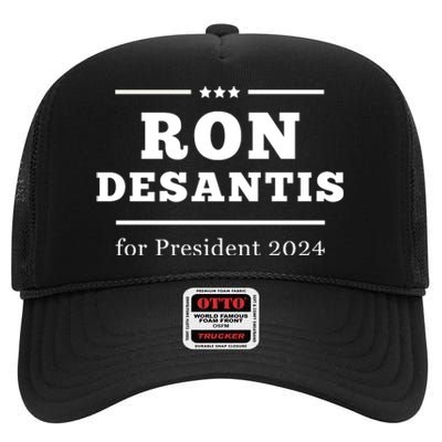 Ron Desantis For President 2024 High Crown Mesh Back Trucker Hat