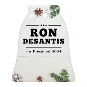 Ron Desantis For President 2024 Ceramic Bell Ornament