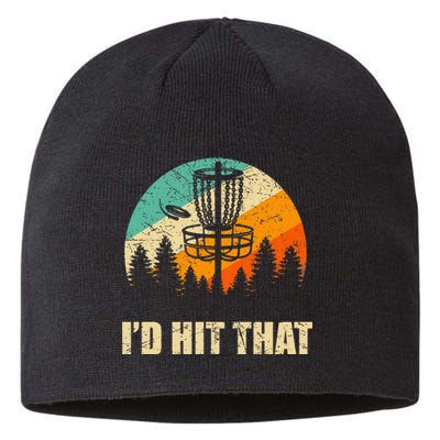 Retro Disc Golf Sport Sunset Vintage Frisbee Golf Sustainable Beanie