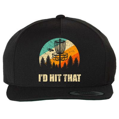 Retro Disc Golf Sport Sunset Vintage Frisbee Golf Wool Snapback Cap